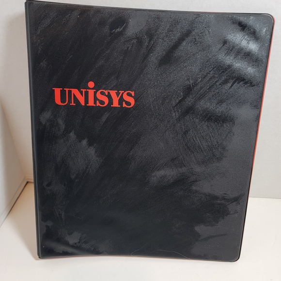 Unisys Vintage Black Red 3 Ring Binder 1987 USA Tech - Picture 2 of 4
